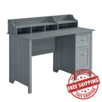 Techni Mobili RTA-8411-GRY Classic Office Desk with Storage, Grey